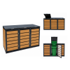 ZABUDOWA ŚMIETNIKOWA 3x120L kolor DREWNO